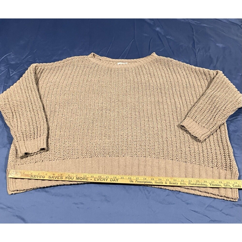 American Eagle Sweater Womens Sz Large Chunky Knit Oversized Pullover Brown Boho - Picture 5 of 9
